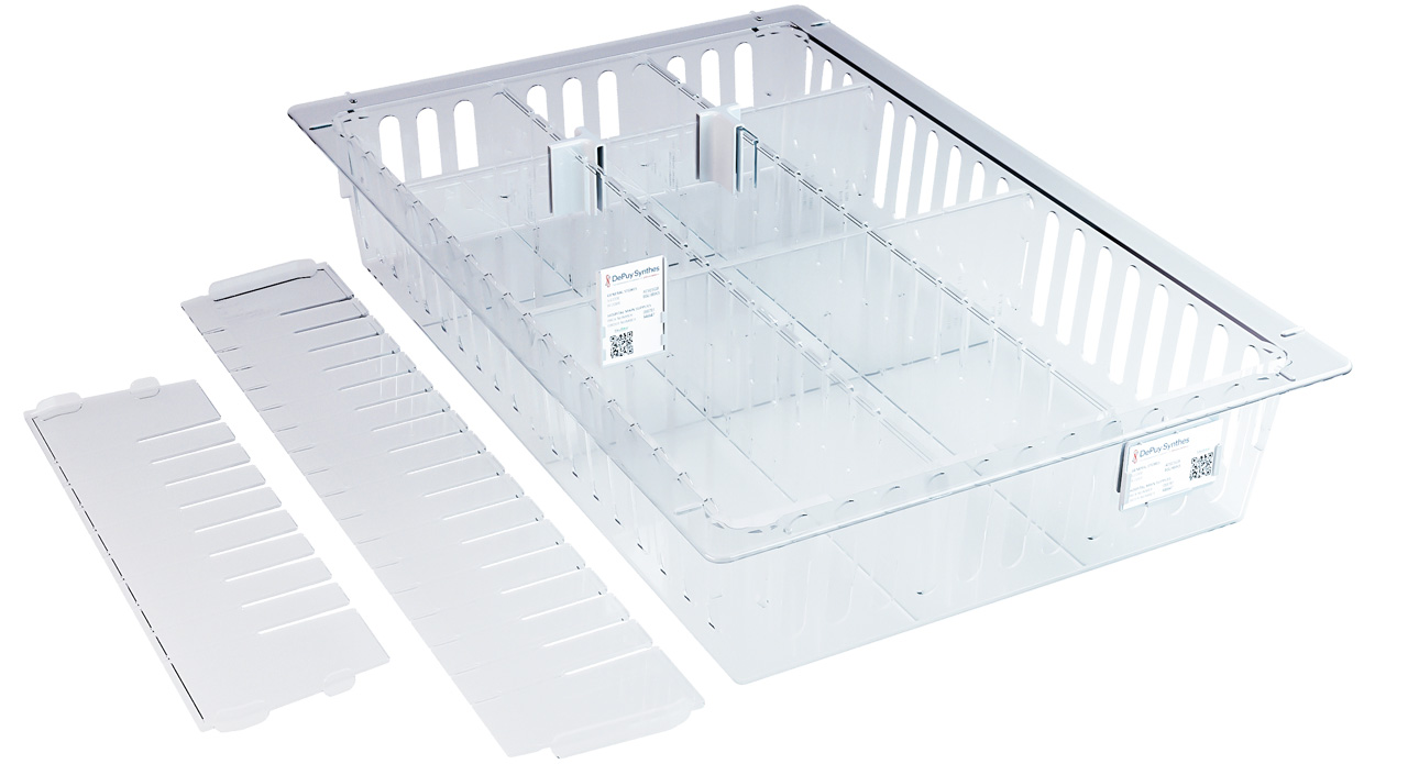 Medstor PC tray with dividers