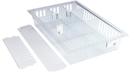Medstor PC tray with dividers